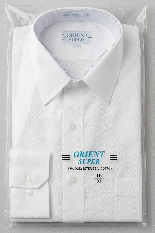 Orient Super, White Cotton Shirt, Long Sleeve