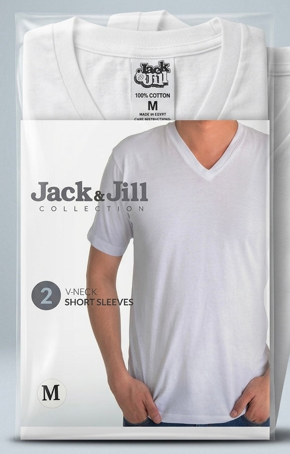 Jack&Jill, V-neck, Short Sleeves, Men’s Undershirt