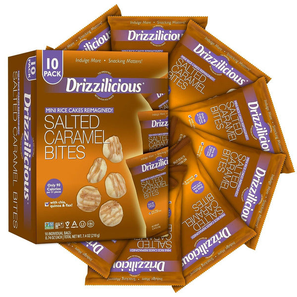 Drizzilicious Mini Rice Cake Bites, Salted Caramel!