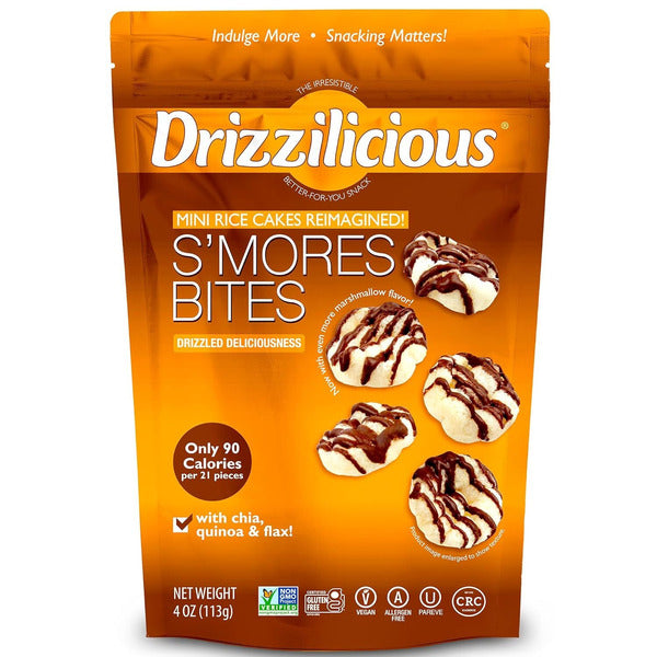 Drizzilicious Mini Rice Cake Bites, Smores!