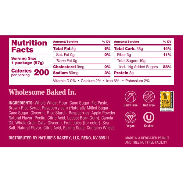 Nature's Bakery Whole Wheat Raspberry Fig Bar