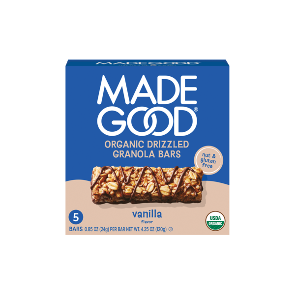 MadeGood Vanilla Chocolate Drizzled Granola Bars
